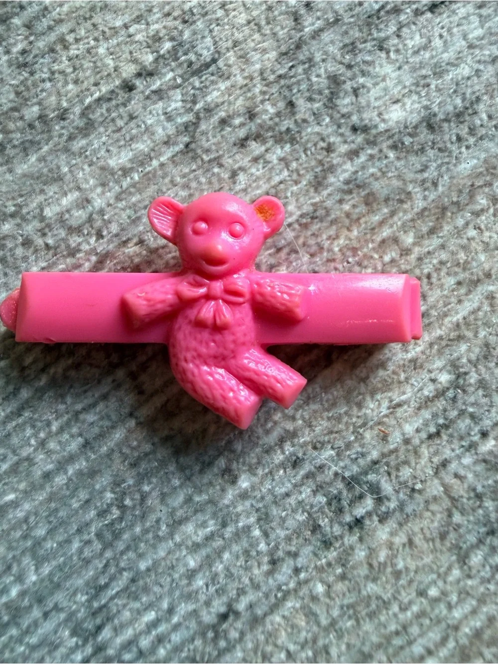 Vintage Pink Teddy Bear Hair Clip for Kids. Mine from the 80’s. Retro fun